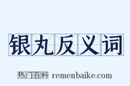 银丸反义词是什么意思的图片